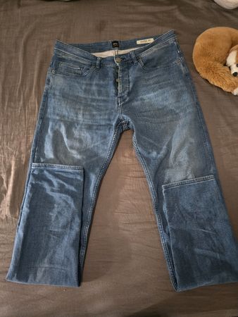 Jean BOSS Orange 90, coupe tapered, 33/34, bleu clair