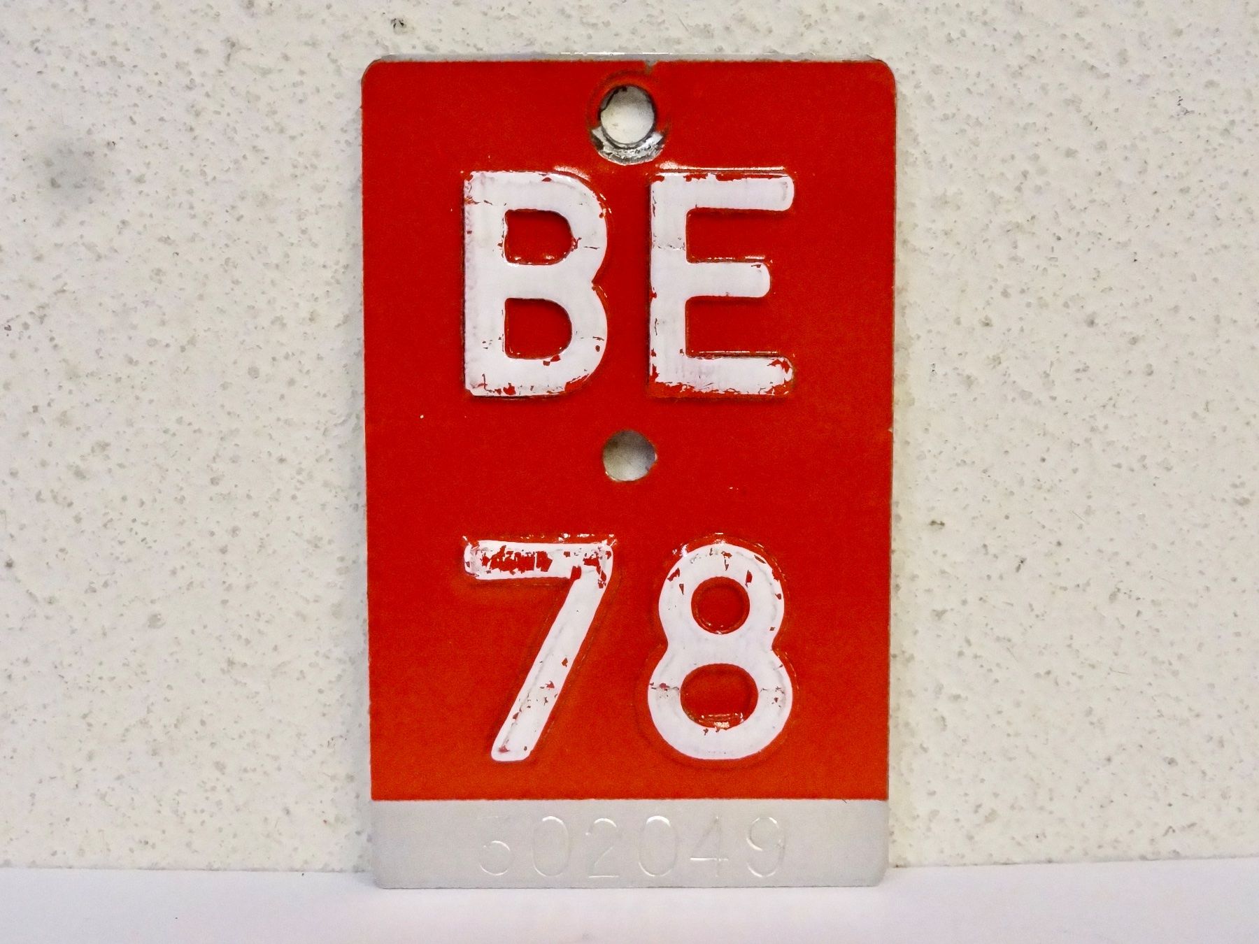Schilder: BE 78 VELONUMMER - FAHRRADSCHILD – Gebraucht aus Kerzers von djstarsky73
