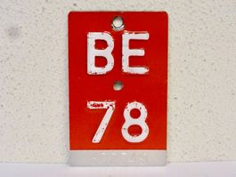 BE 78 VELONUMMER - FAHRRADSCHILD