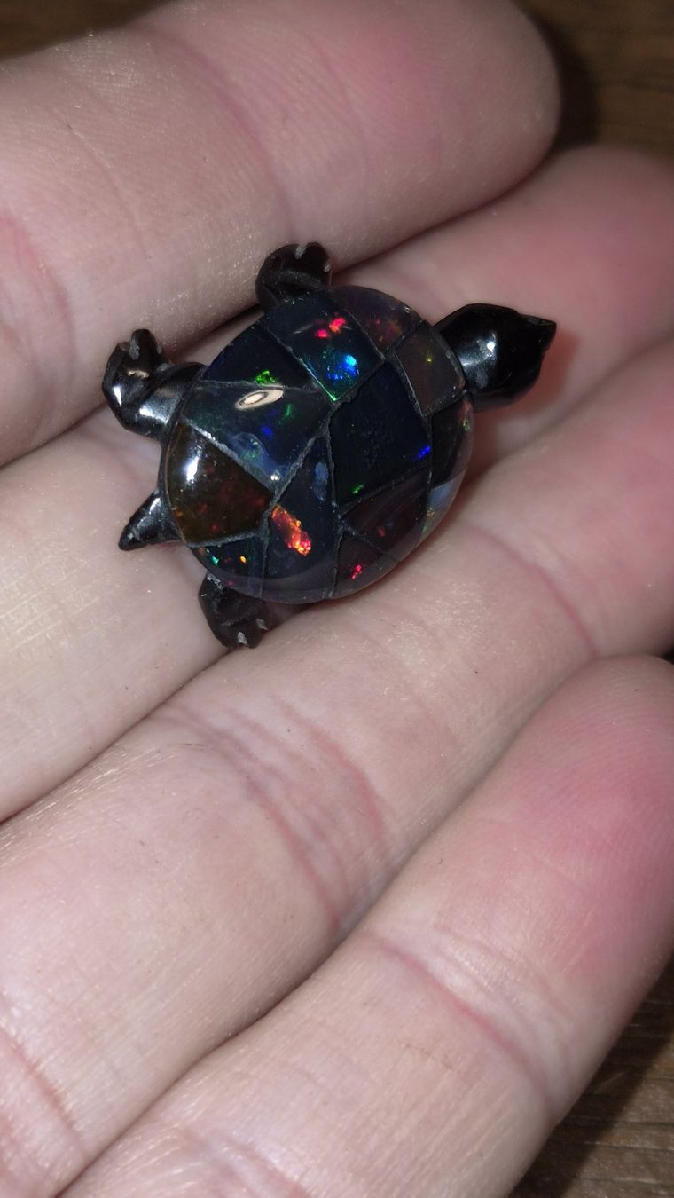 Figuren: Schildkröte  mit Opal Einlagen  – Gebraucht aus Kölliken von MissesBossTop1 1