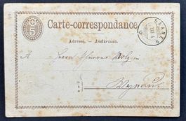 POSTKARTE SAANEN 1874