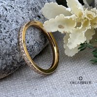 Edelstahlring mit Zirkonia, vergoldet, Gr. 54