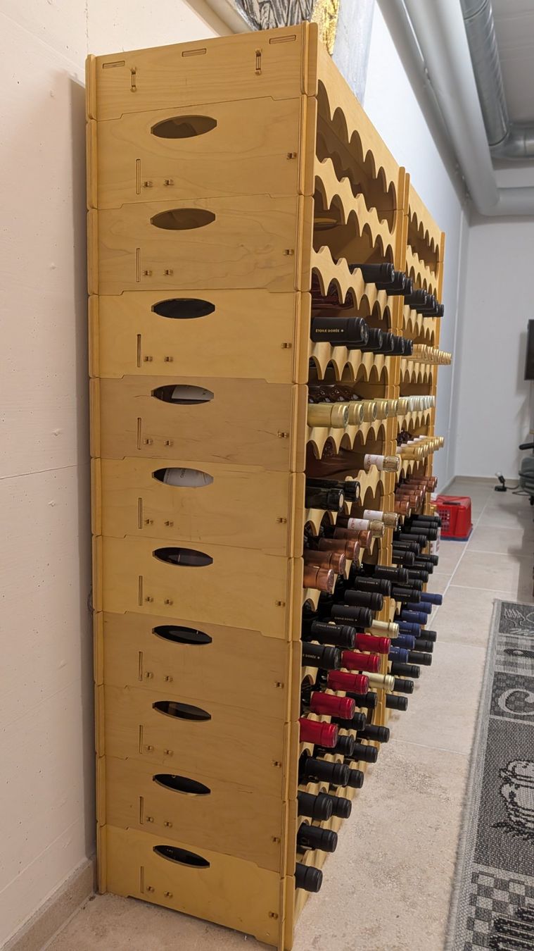 Vino: Weingestell Holz 2x 60 Flaschen / 20 Elemente stapelbar – Usato da Kloten venduto da Renata57 1