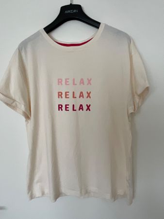 M&S RELAX T-Shirt Gr M ecrue Baumwolle NEU
