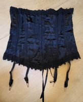 Corset noir élégant avec dentelle - Taille XL ajustable!