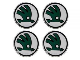 AUSVERKAUF Skoda Nabendeckel 3D Aufkleber 48mm 4er Set