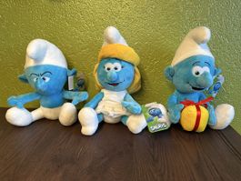 3 Stück Original Peyo Schlümpfe (Plüschfigur) *NEU*