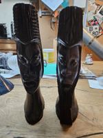 Holzschnitzerei Afrikanische Figuren 2 Stk. dunkel (V)