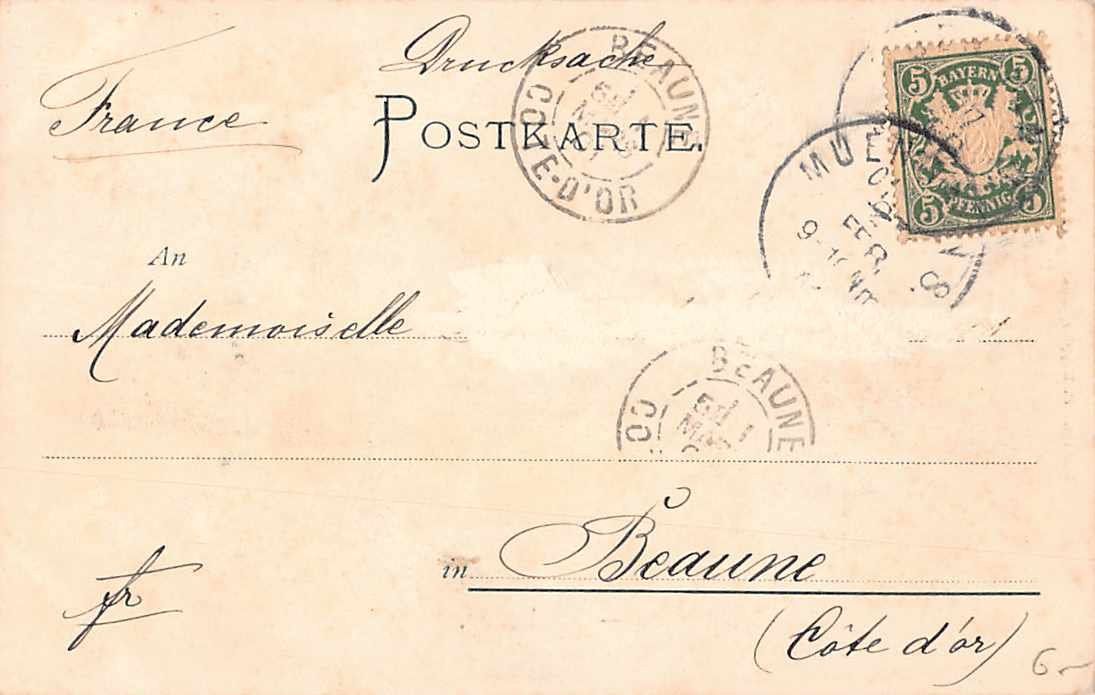Cartoline postali: EXOTISCHE Ansichtskarte MÜNCHNER TOR 1901 – Usato da Winterthur venduto da SchatzchischtliWinti 1