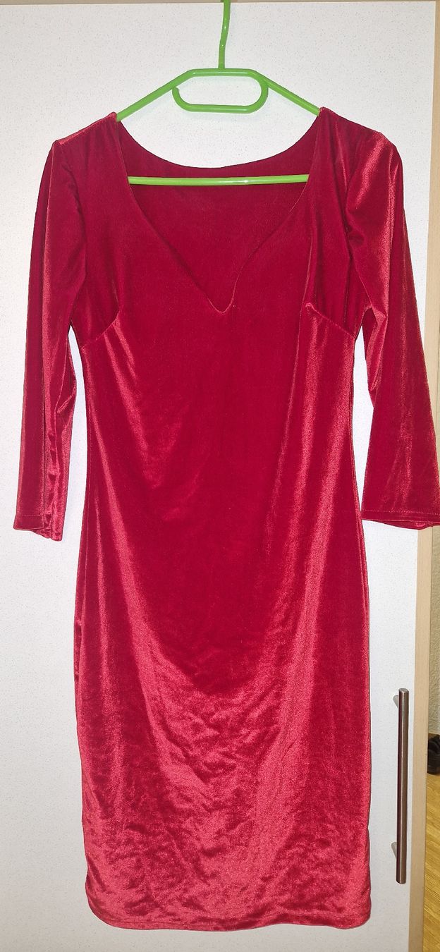 Vestiti: Robe rouge effet velours taille M manches 3/4 – Nuovo (secondo la descrizione) da Versoix venduto da aline_b 2