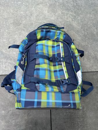 Satch Schulthek blau kariert