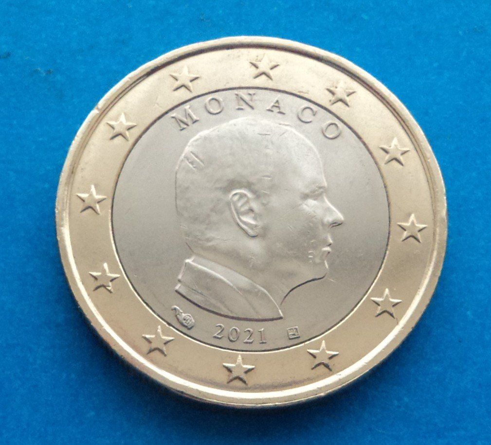 Alle Münzen: Monaco: 1 und 2 Euro 2021, SS – Gebraucht aus Basel von maripas17 2