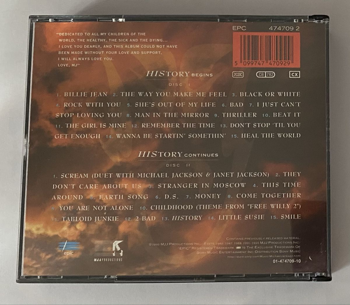 CD: Michael Jackson - HIStory: Past, Present and Future CD – Nuovo e nell'imballaggio originale da Allschwil venduto da Deal_Tiger99 1