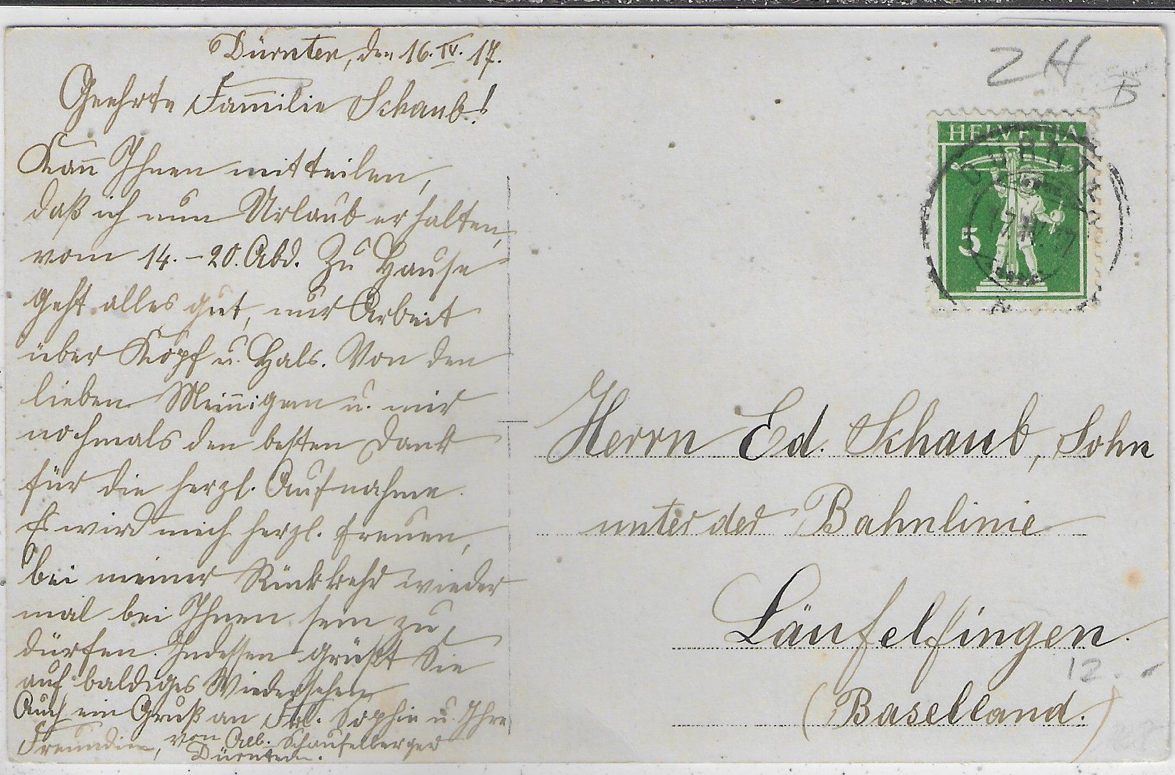 Cartoline postali: Dürnten - Generalansicht – Usato da Ettingen venduto da Kartenplanet 1