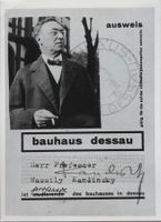 Kunst, Wassily Kandinsky, BAUHAUS - Ausweis, 1927 - TOP!!!