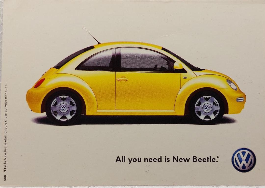 Cartoline postali: VW   NEW  BEETLE  -  carte du concessionnaire – Usato da Delémont venduto da Domdom1