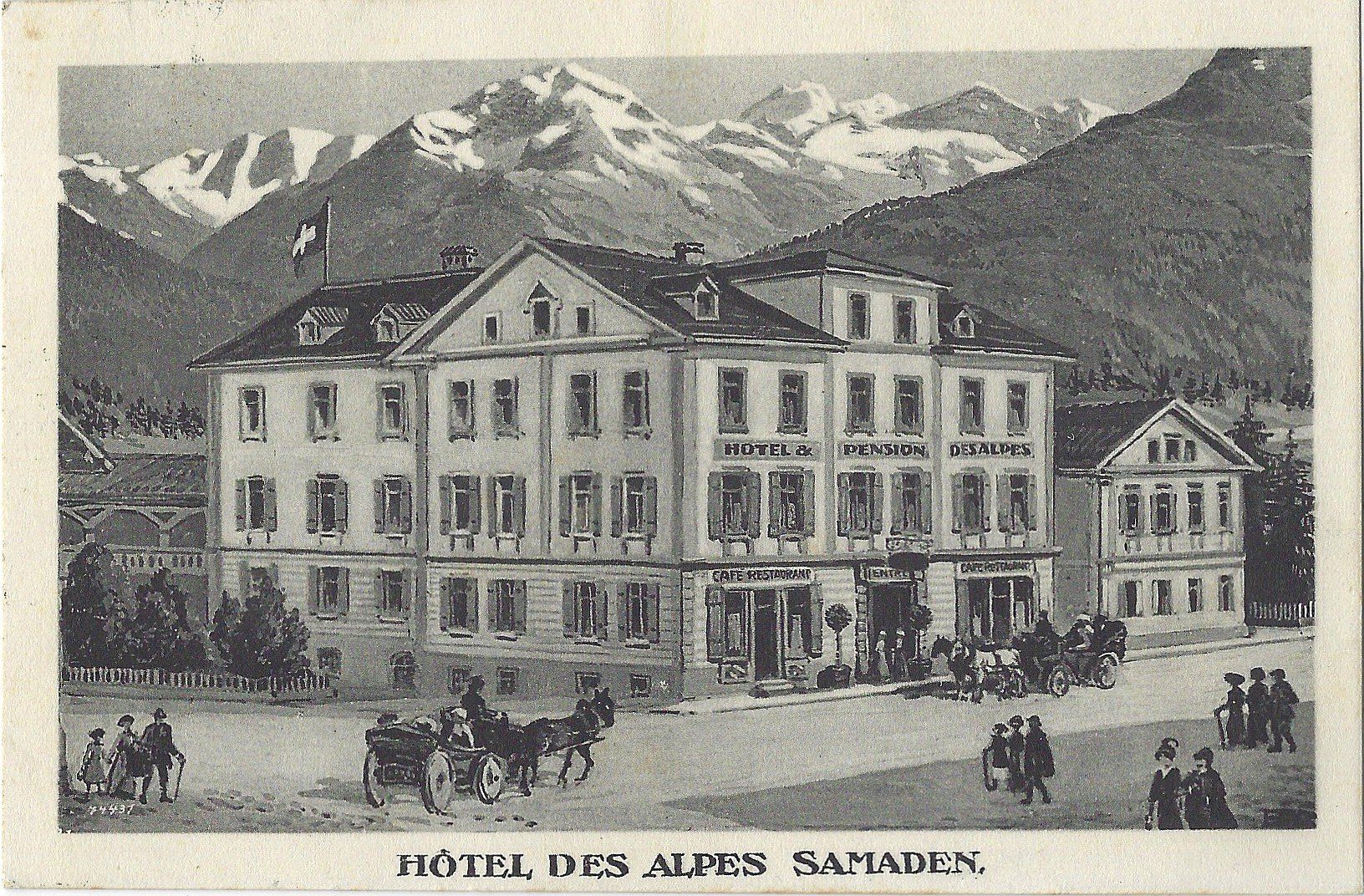 Cartoline postali: H Ô T E L   D E S    A L P E S   S A M A D E N. – Usato da Bütschwil venduto da Jackson1A
