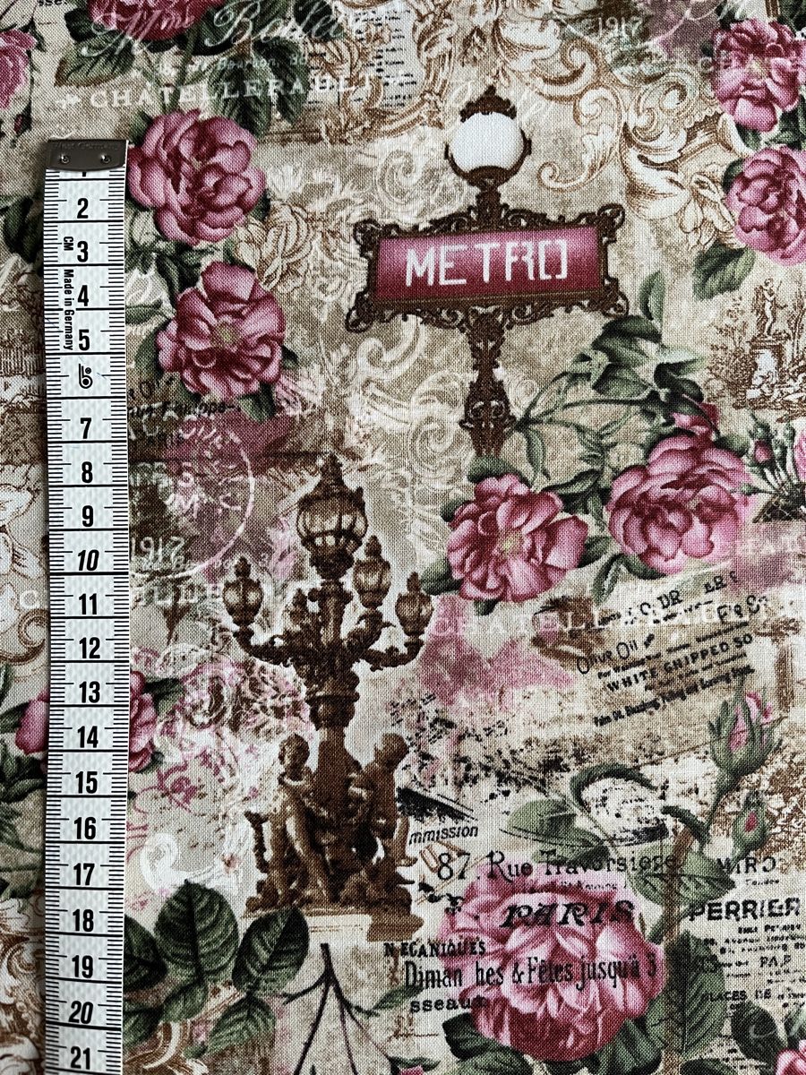 Tessuti: Patchworkstoff Paris Eifelturm Rosen – Nuovo (secondo la descrizione) da Seuzach venduto da KreativmitStoff 5