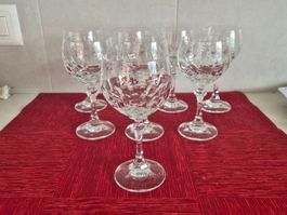 verres à vin rouge cristal de Lorraine années 1970 C55