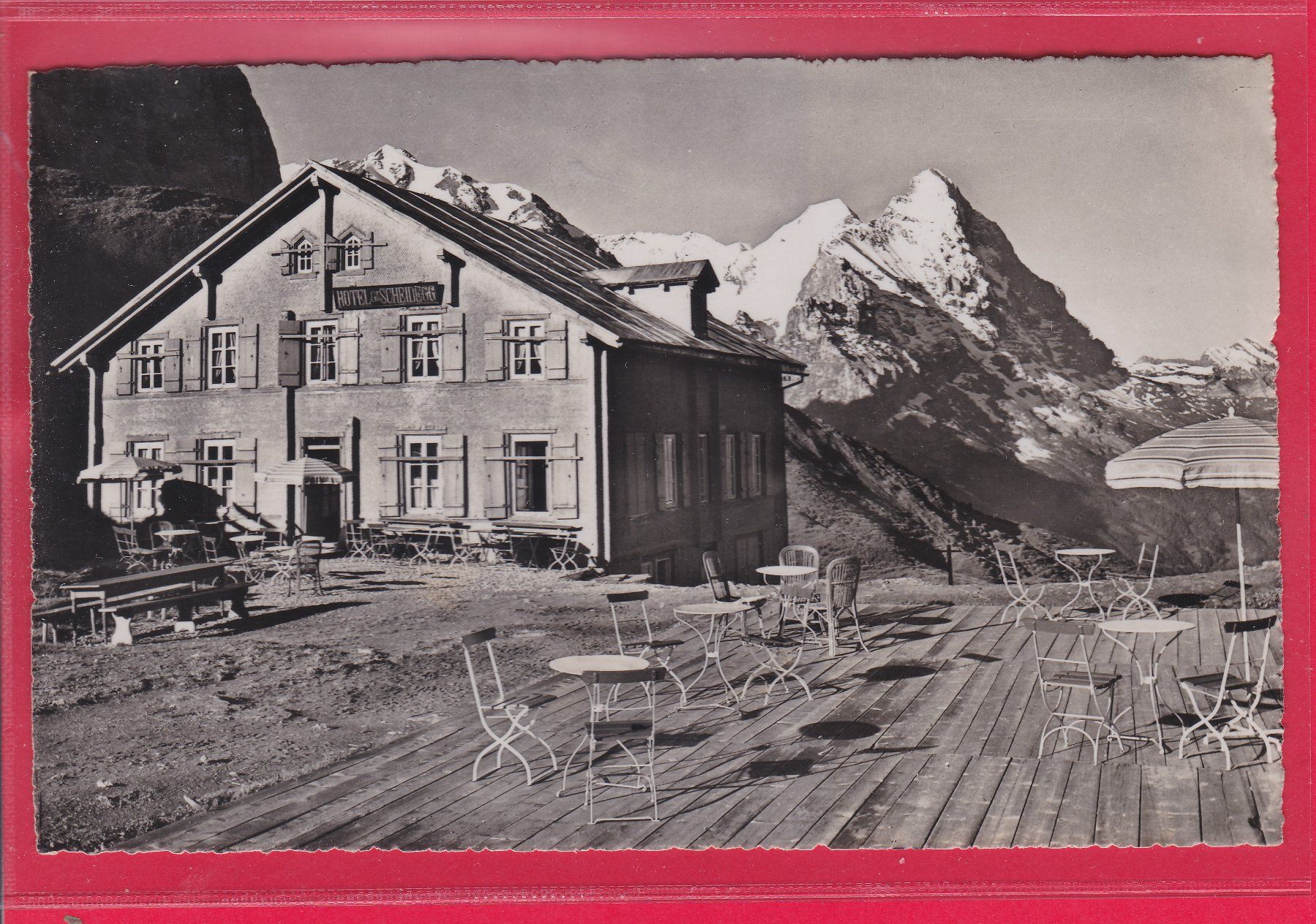 Ansichtskarten: GRINELWALD, BERGHOTEL GROSSE SCHEIDWGG 1965m – Gebraucht aus Oberrieden von Gebirgsstelze