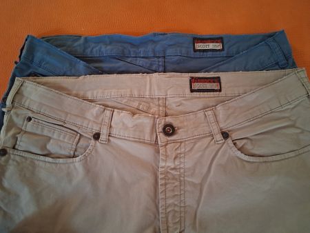 2 Stück Paddock's Herren Jeans Gr.36/38 beige & taubenblau