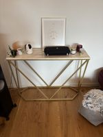 Konsolentisch Marmor Optik Weiss/Gold