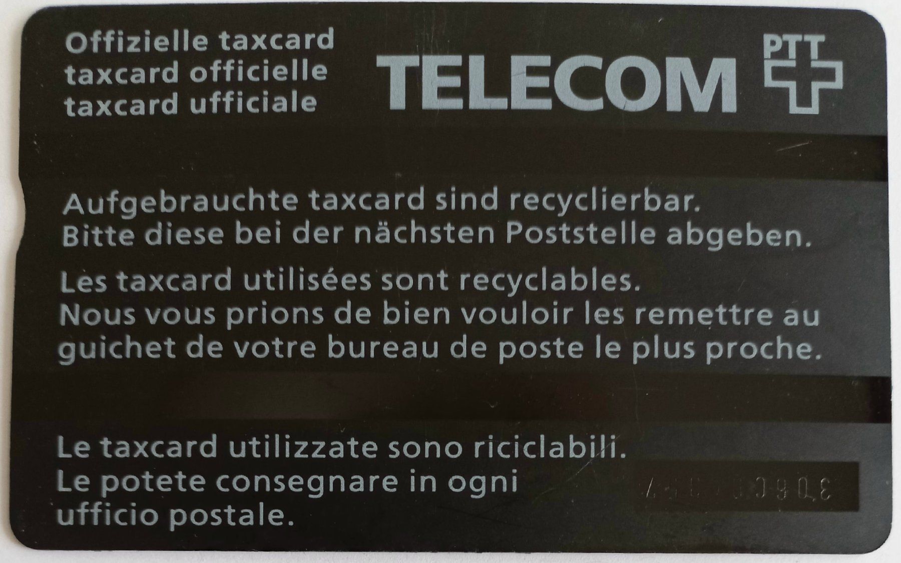 Swisscom Schede telefoniche: PTT Taxcard - CH – Usato da Niederuzwil venduto da lubimaja 1