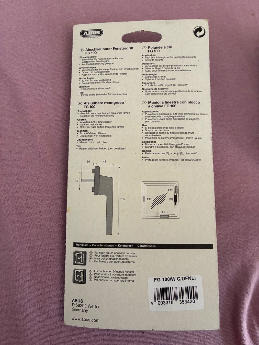 Eisenwaren: Abschliessbarer Fenstergriff, 2 Stück – Neu und originalverpackt aus Uerikon von guggif 1