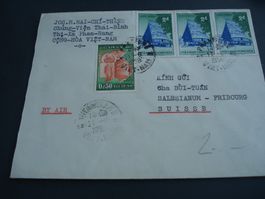 Flugbrief Vietnam - Fribourg 1958, schön frankiert