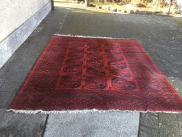 Grosser gebrauchter Teppich Afghanisch ungereinigt