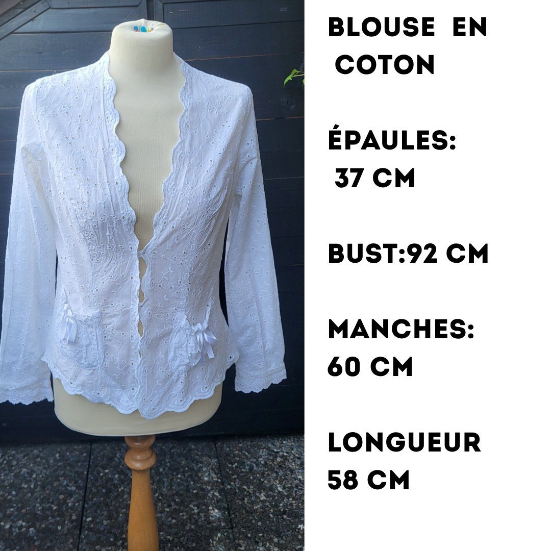 Camicette: Blouse  blanche en broderie  anglaise – Nuovo (secondo la descrizione) da Fribourg venduto da VictoriaShop7 7