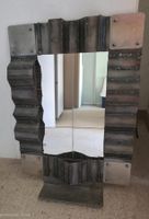 Vintage / Kunst Wandspiegel aus Eisen