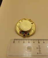 Goldene Brosche Hut mit Strass Steinen