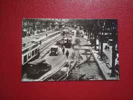 AK France Tram alte Autos s/w Karte (86)