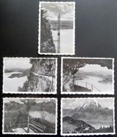 5 Fotos Bürgenstock mit Felsenweg und See, um 1940