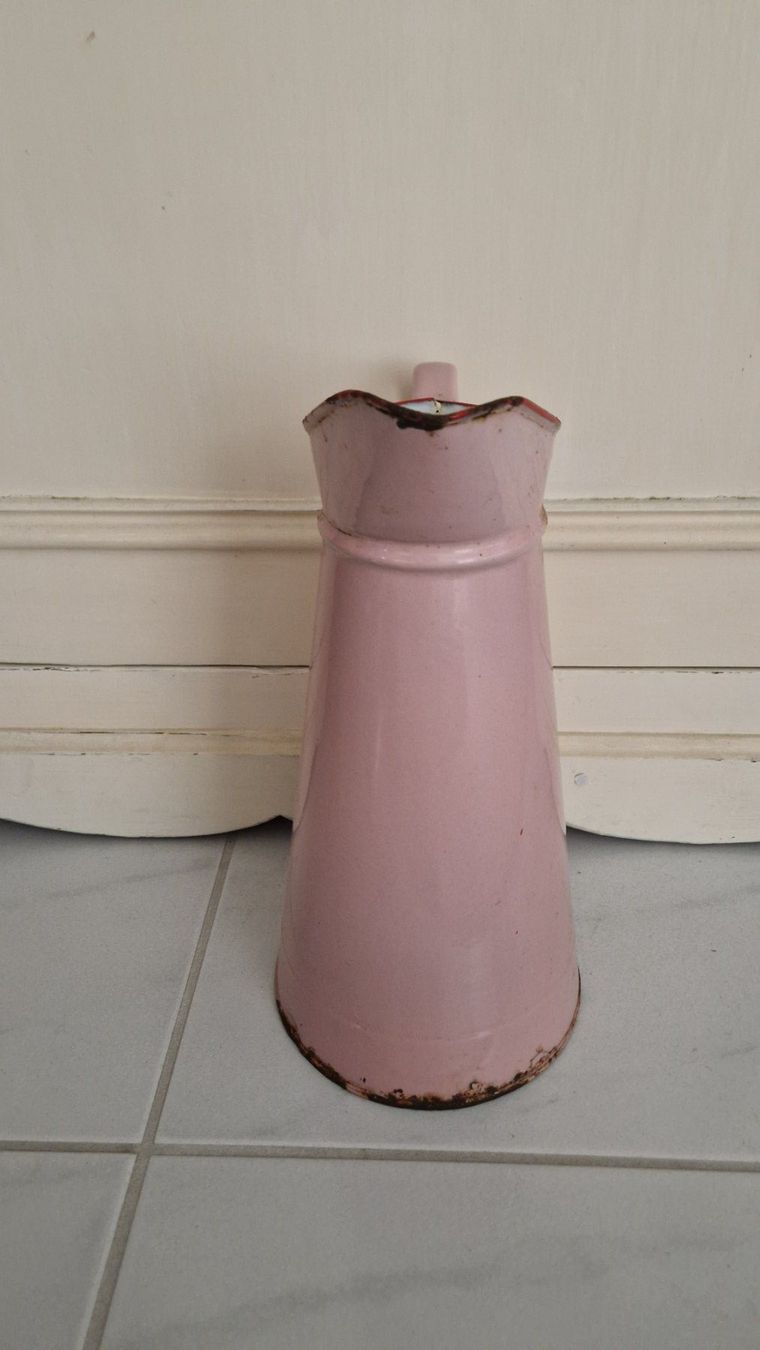 Annaffiatura & Irrigazione: Grosse emailliert Kanne rosa antik shabby – Usato da Rütihof venduto da Teddy1985 3
