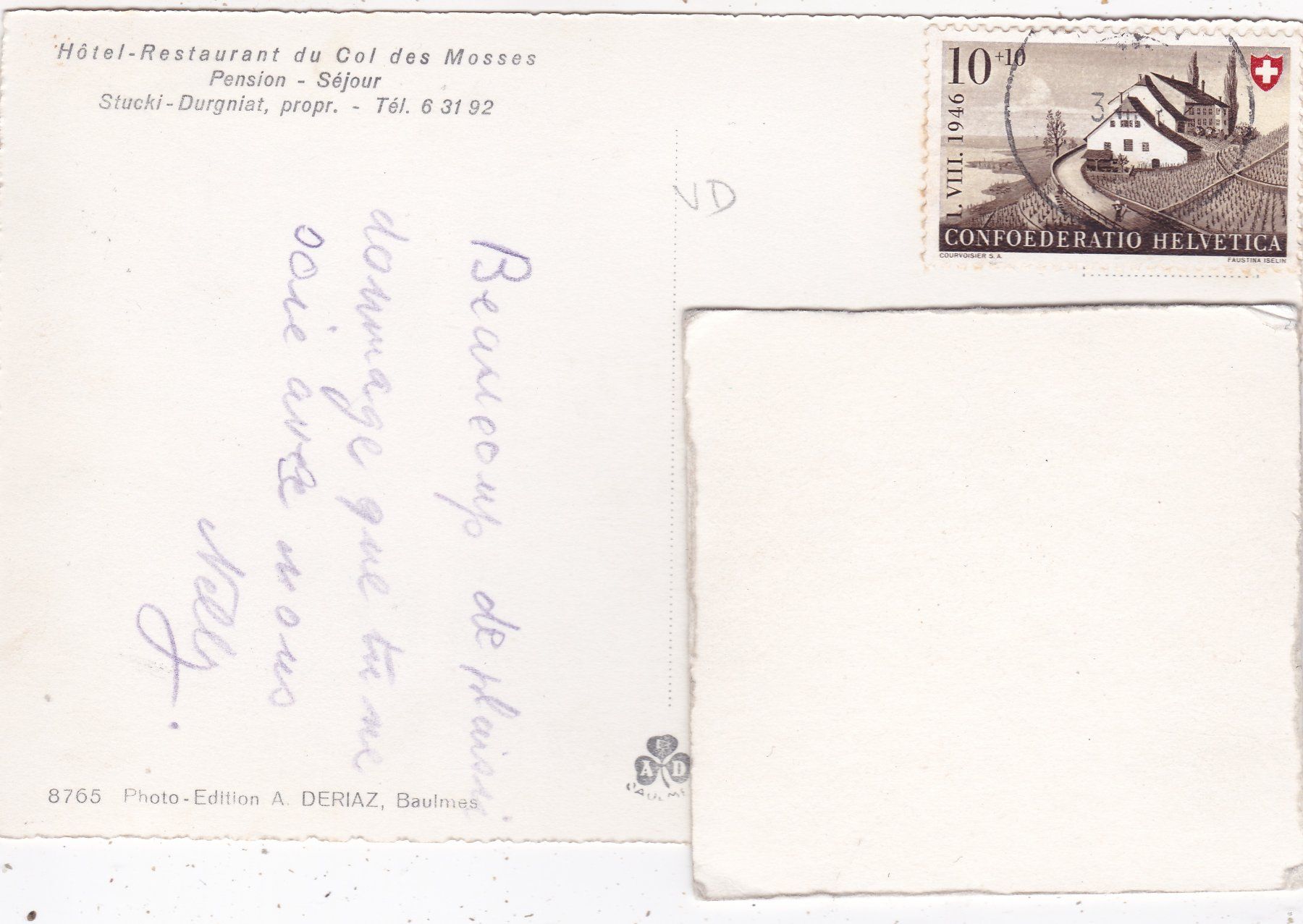 Cartes postales: Col des Mosses – D'occasion à Herisau par Lisegrat2008 1