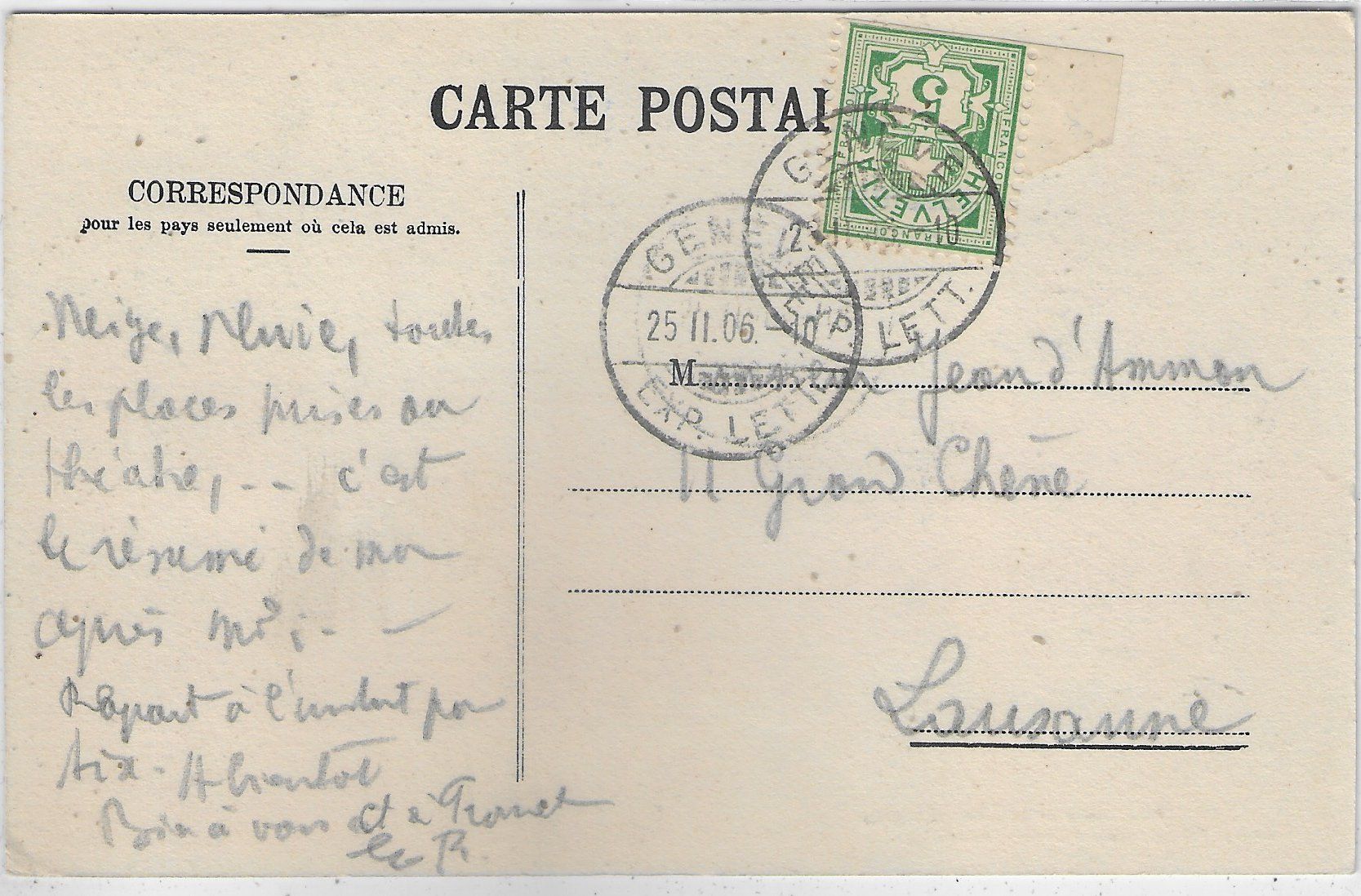 Cartoline postali: Geneve a 11 heures du soir – Usato da Ettingen venduto da Kartenplanet 1