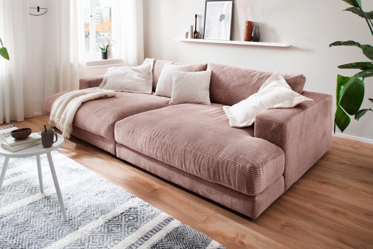 Divani: Big Sofa High End in Cord rosa – Nuovo e nell'imballaggio originale da Bischofszell venduto da deluxe-moebel