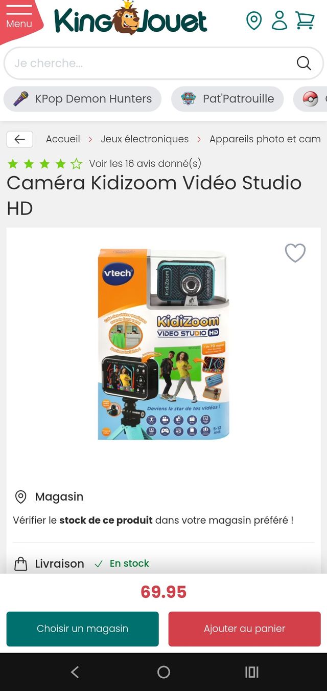 Vtech Appareil photo: Caméra Vtech Kidizoom Vidéo Studio HD occasion – D'occasion à la tour de peilz par alegre02 2