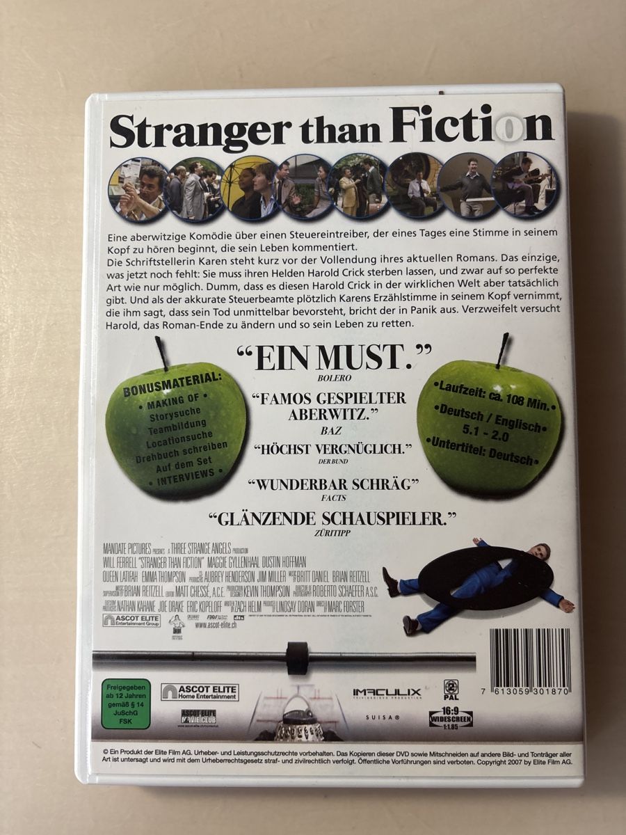 Tutti i DVDs: Stranger Than Fiction DVD - Will Ferrell (0405) – Nuovo (secondo la descrizione) da Ruswil venduto da Slivio_ 1