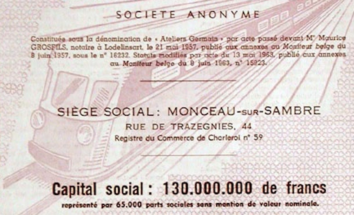 Dokumente: Ateliers Germain-Anglo SA - 1963 – Gebraucht aus Solothurn von Sgasche 1