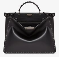 New Fendi Peekaboo ISeeU Medium - Handle Black Leather Bag