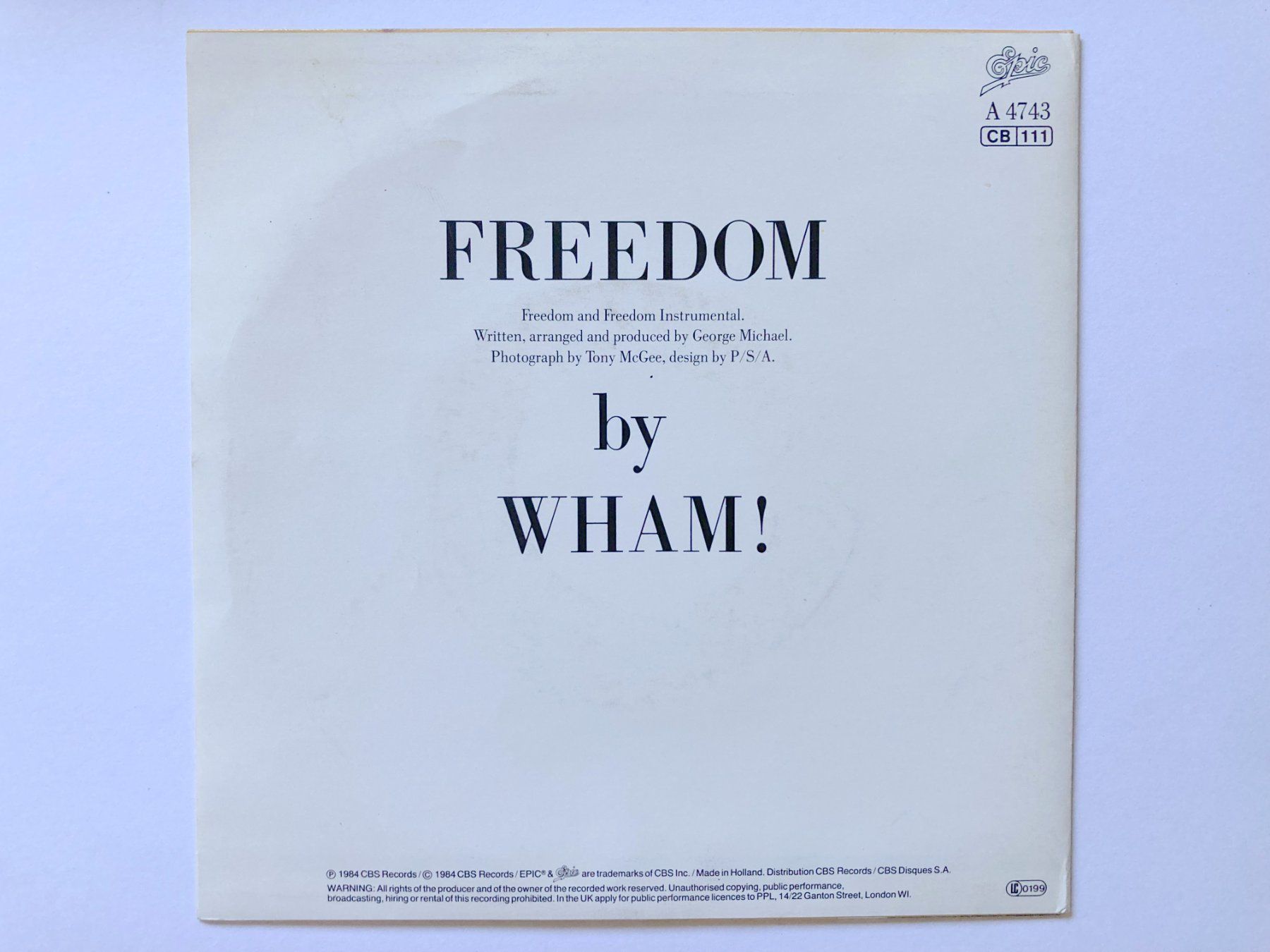Vinyles: WHAM! - FREEDOM – D'occasion à Bottens par hotter-than-hell 1