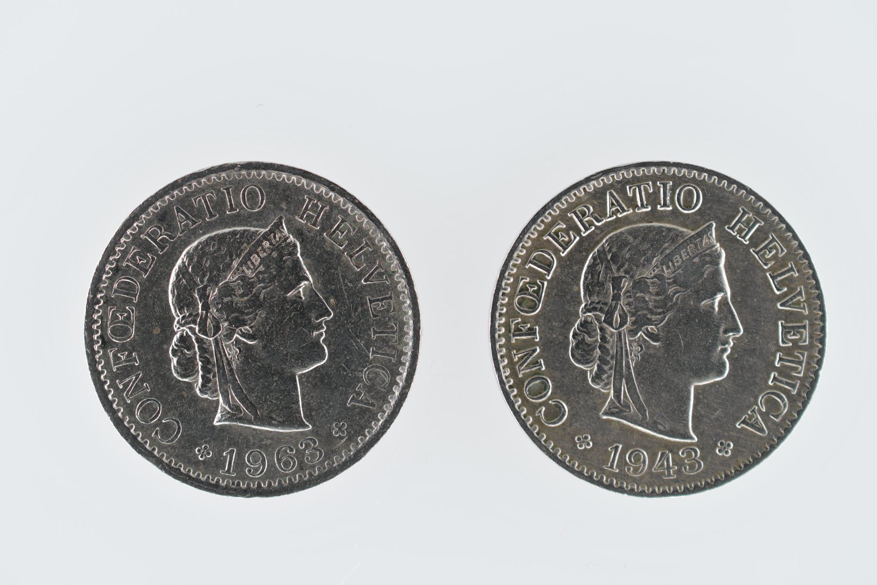 Tutti le monete: 5 Rappen 1943 und 1963 – Usato da Dürnten venduto da puumies 1