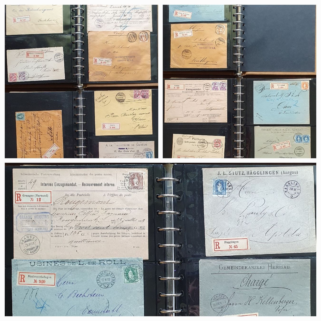 Alle Briefmarken: 159 Briefe Stehnde Helvetia - Ziffermuster R-ZETTEL – Gebraucht aus Kreuzlingen von Rschweiz1 5
