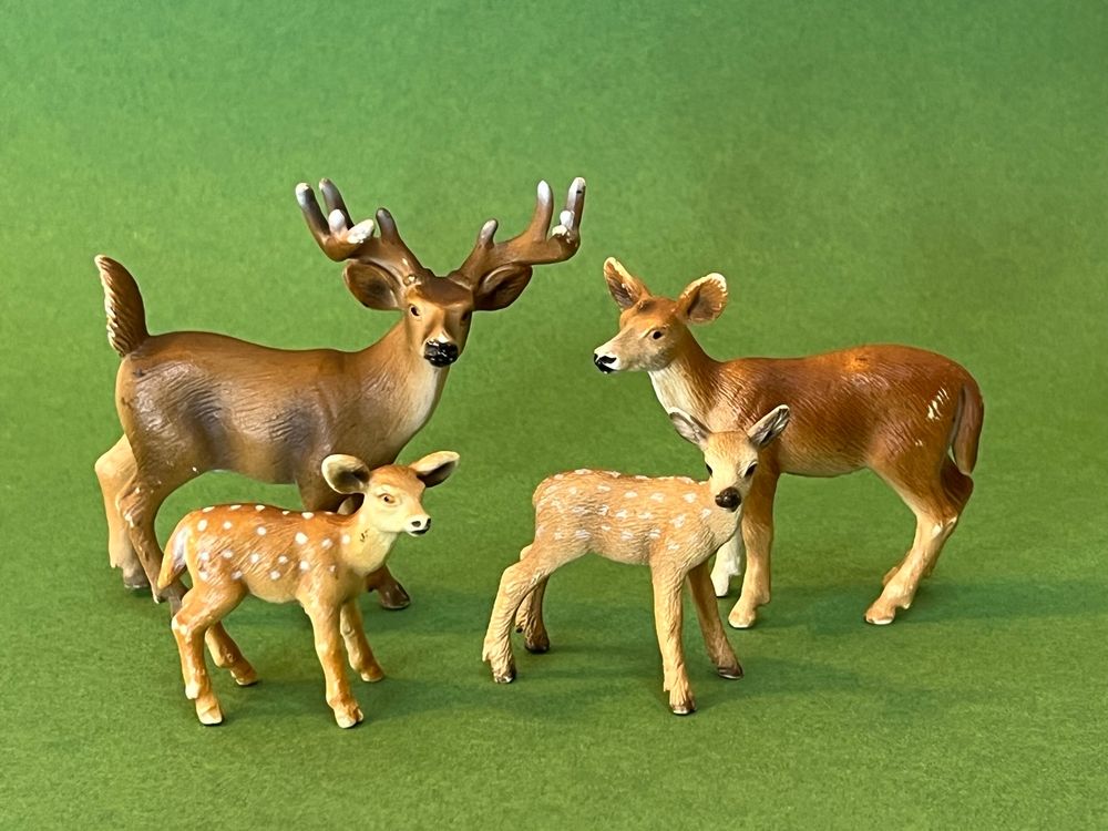 ZDQC Waldtiere Figuren-Set – 6 Stück, Hirsch, Fuchs, Hase, Eichhörnchen, 4–7 Cm