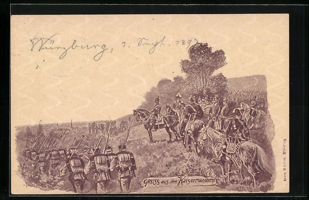 Cancelleria postale: Kaisermanöver, Wilhelm II. nimmt eine P – Usato da Berlin venduto da bartko-reher