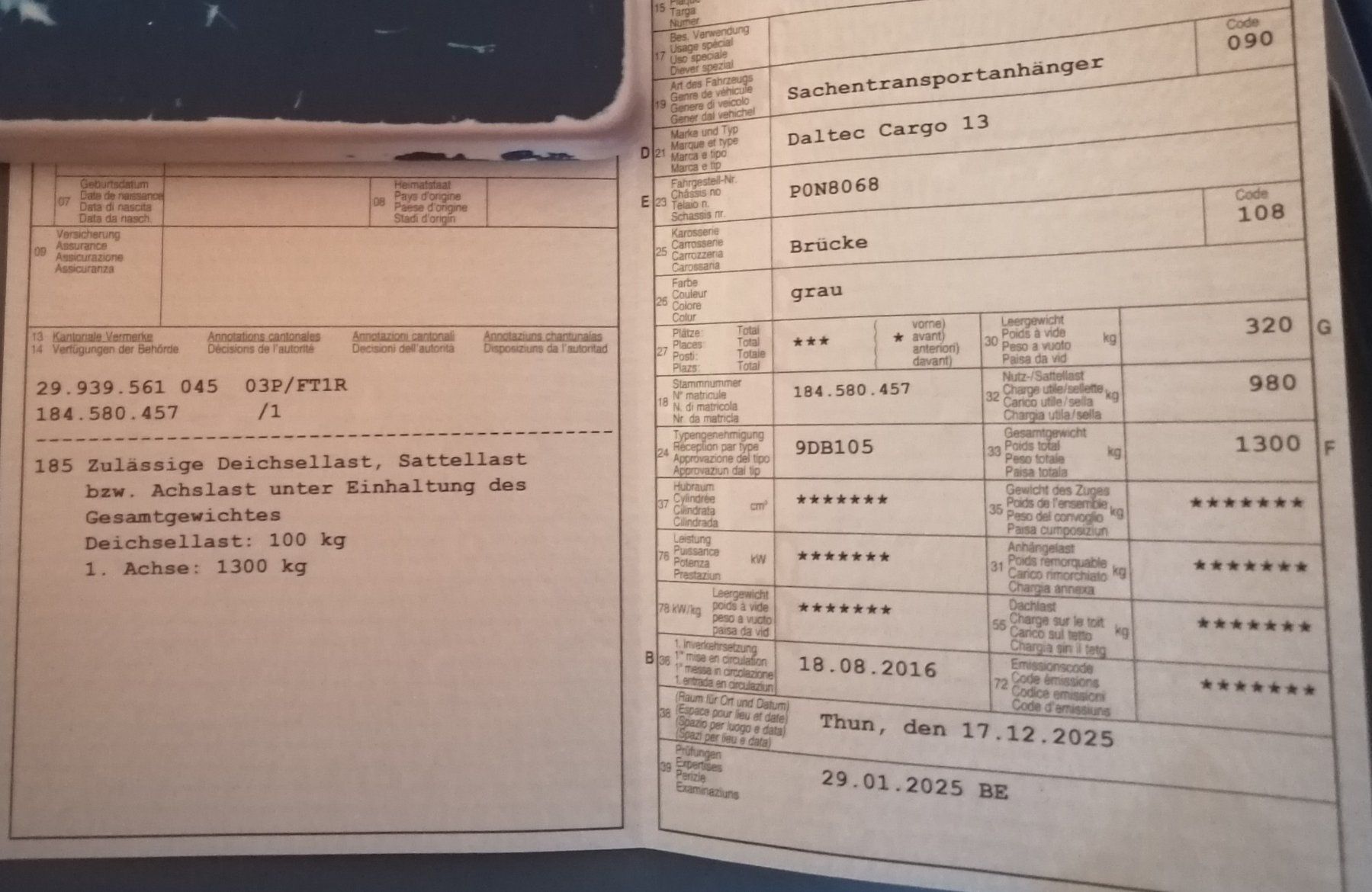 Daltec Anhänger: Anhänger Daltec – Gebraucht aus Reichenbach i. K. von LUKUJHS 6