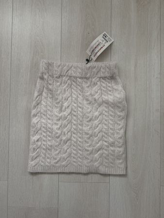 Strickrock Amisu beige Zopfmuster Grösse 34 neu mit Etikett